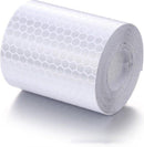 2 Rolls Class 1 Self-Adhesive Reflective Tape, Waterproof Honeycomb Safety Film for Bicycles, Trailers and Marking, White and Red, 5 cm x 3 m