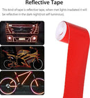 2 Rolls Class 1 Self-Adhesive Reflective Tape, Waterproof Honeycomb Safety Film for Bicycles, Trailers and Marking, White and Red, 5 cm x 3 m