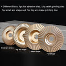4 Pack Tungsten Carbide Angle Grinder Discs, 115 and 125 mm Wood Shaping Grinding and Carving Wheels for Compatible Grinders