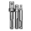 3Pcs Socket Adapter Set, SDS Plus Shank Drill Bit Extension Chuck Adapter for Power Drill