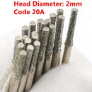 30Pcs 2.0Mm Diamond Saw Drill Hole Cutter Coated Solid Bits for Gemstone