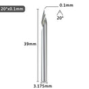 V Bit Engraving Bit 3.175mm Shank 20-60 Degrees Carbide CNC Router Bit Tipped 0.1mm 0.2mm 0.3mm Milling Cutter 20Dx0.1 30Dx0.3, 3.175mm Shank