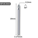 1PC V Shape Engraving Bit Carbide CNC Router Bit 20-60 Degrees Tipped Milling Cutter, 3.175mm Shank 0.1mm 0.2mm 0.3mm Tip 30Dx0.3 60Dx0.2