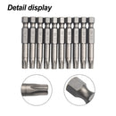 10Pcs Magnetic Tamper Resistant Torx Bits Set T30 Star Screwdriver Drill Bits, 50mm