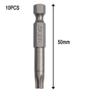 10Pcs Magnetic Tamper Resistant Torx Bits Set T30 Star Screwdriver Drill Bits, 50mm