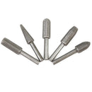 5Pcs Metal Cutter Drill Bits Rotary Files Bit Rasp Tungsten Carbide Burr Milling Cutter Drill Bit Set For Steel Grinding Carving As Shown
