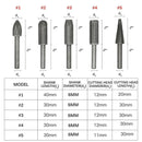 5Pcs Metal Cutter Drill Bits Rotary Files Bit Rasp Tungsten Carbide Burr Milling Cutter Drill Bit Set For Steel Grinding Carving As Shown