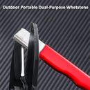 1 Piece Portable Garden Tool Sharpener, Heavy Duty Knife Sharpener Pocket Blade, Sharpening Tool for Keeps Pruners Scissors Knives, Red, 12 x 1.2 cm