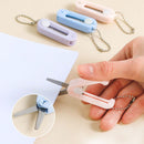 1 Piece Mini Folding Scissors with Keychain, Compact Portable Retractable Shears for Travel Crafts Sewing and Scrapbooking, 1.85 x 0.71 in