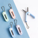 1 Piece Mini Folding Scissors with Keychain, Compact Portable Retractable Shears for Travel Crafts Sewing and Scrapbooking, 1.85 x 0.71 in