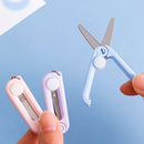 1 Piece Mini Folding Scissors with Keychain, Compact Portable Retractable Shears for Travel Crafts Sewing and Scrapbooking, 1.85 x 0.71 in