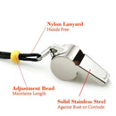 Stainless Steel Sports Whistles with Lanyard, Loud Crisp Sound Whistles Great for Coaches, Referees, and Officials