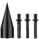 3PCS  Removable Firewood Log Splitter Drill Bit, Heavy Duty Drill Screw Cone Driver for Hand Drill Stick-hex+Square+Round