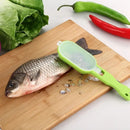 Fish Scaler with Knife,Fish Scaler Remover,Fish Scales Scraper with Lid Cover,2 in 1 Fish Cleaner Skin Scraper Brush Remover