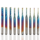 10Pcs Shank End Mill CNC Router Bit Set 0.8-3.175mm Carbide End Milling Cutter Engraving Bits Rotary Burrs for PCB Circ