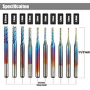 10Pcs Shank End Mill CNC Router Bit Set 0.8-3.175mm Carbide End Milling Cutter Engraving Bits Rotary Burrs for PCB Circ