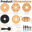 14Pcs Wood Carving Disc for 4-4.5" Angle Grinder with Rotary Burr 5/8-11" Wood Sanding Ball 45