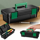 10-Inch Plastic Tool Box with Removable Tray and Secure Locking Mechanism for Home and Outdoor Storage Solutions