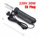 30W 220V Portable EU Plug Electric Solder Sucker Drill Rod Repair Tool Blue/Black Easy to Use