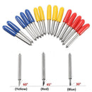 Cutting Plotter Holder 30°/ 45°/ 60° Cutter Blades Tungsten Steel Cutting Tool for Roland Plotter Blue Red Yellow