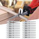 20 Pcs Sabre Saw Blade Set for Wood, Plastic and Metal Cutting Curved Cutting Universal Silver