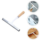 Multi-Purpose Glass Squeegee with Wooden and Rubber Handle, Effective Cleaning Tool for Home and Window Use