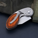 Folding Knife with Colourful Wooden Handle for Package Opening,Edc Pocket Tool with Natural Aesthetics
