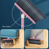 Pink Broom and Dustpan Set, 180° Rotatable Brooms, Upright Angle with Built-in Comb Teeth Dustpan Combo Set for Home Kitchen Office Lobby Floor Standing Dust Pan
