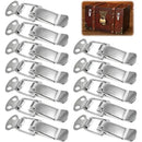 Stainless steel hasps 12-pack, precision spring polished edges, perfect partner for secure vintage box locking!