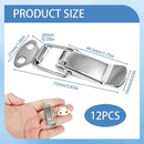 Stainless steel hasps 12-pack, precision spring polished edges, perfect partner for secure vintage box locking!