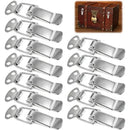 Stainless steel hasps 12-pack, precision spring polished edges, perfect partner for secure vintage box locking!