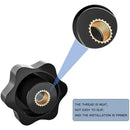 12 Pcs Plastic Star Black, Star Handle Nuts Handle Screws, M8 Internal Thread Knurled Screws for Machine Tools