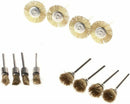 45 Piece Brass Brush Set Compatible with Dremel and Proxxon, Round and Disc Brushes, 3.17 mm Shaft
