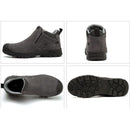 Slip-on Welding Safety Shoes, Non-Slip Rubber Sole, Abrasion Resistant Anti-Scald Work Shoes for Welders, Grey, 45EU