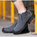Slip-on Welding Safety Shoes, Non-Slip Rubber Sole, Abrasion Resistant Anti-Scald Work Shoes for Welders, Grey, 45EU