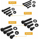 1225 Pcs Kit M2 M3 M4 M5 Carbon Steel Hex Socket Head Cap Bolts Screws with Nuts Assortment, Black