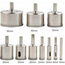 11 Pcs Diamond Hole Saw, Adjustable Hole Punch Locator Tile Hole Saw with Diamond Coated Drill Bits Hole Saw with Suction Cup Base for Ceramic Glass