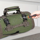 Waterproof Tool Roll Organizer With Detachable Zipper Pouches And Carry Handle For Electricians Mechanics DIY, Green