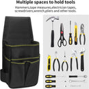 Tool Belt Pouch, Durable Oxford Cloth Tool Organizer With Multiple Compartments, For Electricians DIY Repairs, Black, 13 x 6 x 28 cm