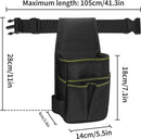 Tool Belt Pouch, Durable Oxford Cloth Tool Organizer With Multiple Compartments, For Electricians DIY Repairs, Black, 13 x 6 x 28 cm