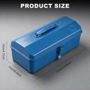 Portable Metal Tool Box with Lock for Home Workshop Tool Storage and Transport, 37 x 16 x 12 cm