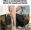 Tool Belt, Adjustable Wear-Resistant Tool Pouch Bag with Multiple Pockets for Carpenter, Plumber and Roofer, for Construction and Maintenance, Black