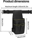 Tool Belt, Adjustable Wear-Resistant Tool Pouch Bag with Multiple Pockets for Carpenter, Plumber and Roofer, for Construction and Maintenance, Black