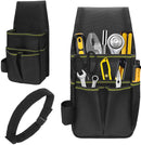Tool Belt, Adjustable Wear-Resistant Tool Pouch Bag with Multiple Pockets for Carpenter, Plumber and Roofer, for Construction and Maintenance, Black