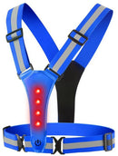 LED Reflective Running Vest, Rechargeable Safety Vest with Light for Jogging Walking Night Work, Blue