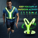 LED Reflective Running Vest, Rechargeable Safety Vest with Light for Jogging Walking Night Work, Blue