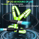 LED Reflective Running Vest, Rechargeable Safety Vest with Light for Jogging Walking Night Work, Blue