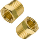 1/4" NPT Male to 1/8" NPT Female Brass Reducer Bushing Forged Hex Head Pipe Fitting 1200psi (Pack of 2)
