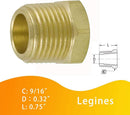 1/4" NPT Male to 1/8" NPT Female Brass Reducer Bushing Forged Hex Head Pipe Fitting 1200psi (Pack of 2)