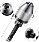 Keyless Drill Chuck Bit 1/4 Inch Hex Shank Keyless Drill Chuck Fast Change Converter Extension Screwdriver Adapter in 0.3-6.5 Mm, 0.3-3.6 mm for Tool Attachment(2 Pieces)